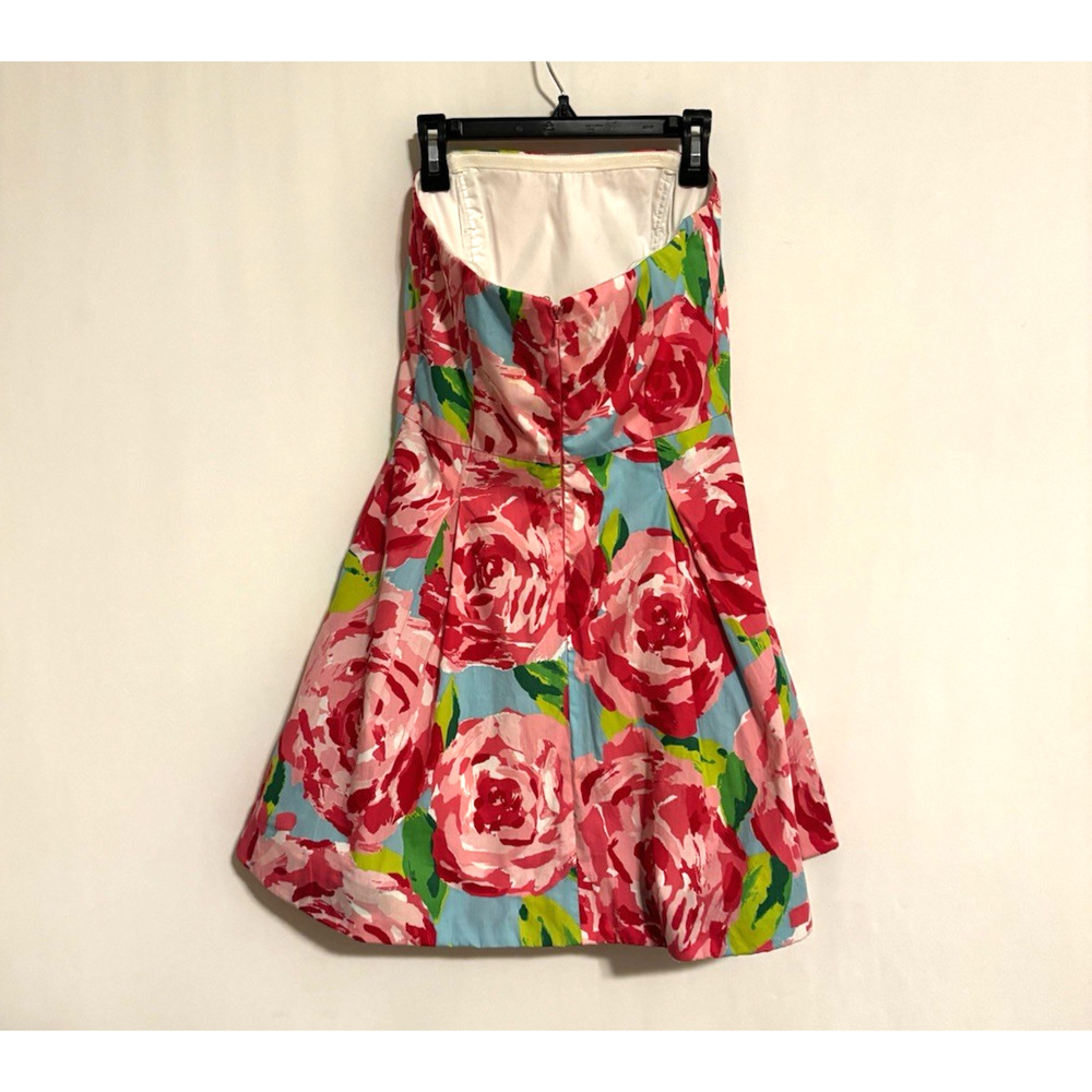 Lilly Pulitzer Dress 0 Orange Floral Fit & Flare Mini Pocket Cocktail - Picture 2 of 9